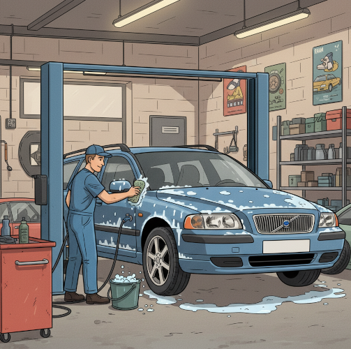 Inspecție Volvo desenată